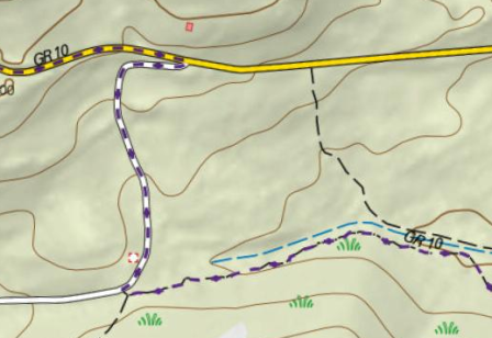 GR10 sur la carte IGN, août 2025