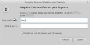 Authentification Nextcloud tâches