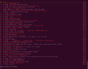 PlayList affiché sur un terminal